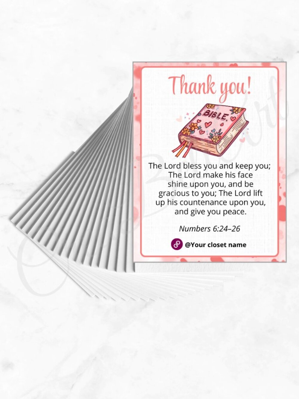 100 Personalized Biblie Thank You Cards Small Business, 4×3 in - Picture 6 of 8